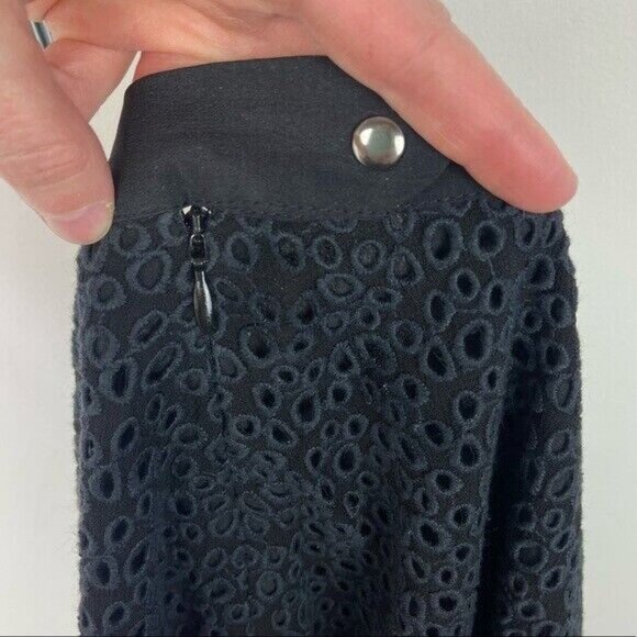All Saints Black Lace A-Line Skirt Size 0 Broderie Anglaise Glesni Sanko Eyelet - Picture 6 of 7